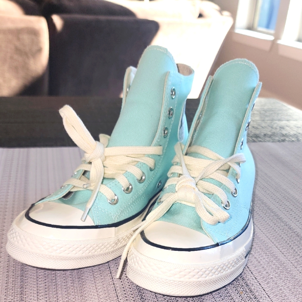 Mint Green Converse High-Top Sneakers